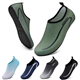 Swim Water Shoes Aqua Socks Barefoot for Sea Beach Swimming Shoes Pool Ladies Women Mens Line Army Green 9/10 UK