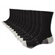 BUDERMMY 3, 6 or 9 Pairs Men's Dress Sock Same inside and outside Cotton Socks Classic Comfortable Soft Business Calf Socks (Black 6 pairs, 9-12)