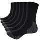 Yinqier Mens Sports Socks, Thick Cushion Anti Blister Walking Socks, Crew Breathable Cotton Work Sock for Cycling Trekking Trainer (6 Pairs)