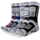YUEDGE Men's 5 Pairs Athletic Socks Breathable Cushion Comfortable Casual Crew Socks Performance Multi Wicking Workout Sports Socks for Outdoor Walking Trekking Climbing Camping Hiking