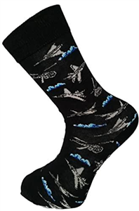 Tie Studio Military Aircraft Planes and Helicopters Unisex Novelty Ankle Socks Size 6-11