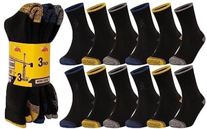 ASRL 12 Pairs of Men's Work Socks Anti-Bacterial Treated size covering Uk Mens 6-11 Suitable for Sports, Walking and Hiking Reinforced Safety/Steal Heel and Toe.