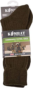 Kombat Commando Army Military Cadet Combat Hiking Patrol Boot Socks Green