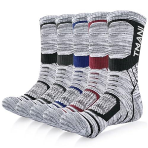 Benirap Mens Socks Breathable Wicking Work Socks Cushion Athletic Casual Crew Outdoor Sports Sock Multipack Performance Hiking Walking Running Trekking(5 Pairs)