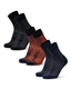 DANISH ENDURANCE Walking Socks Merino Wool Lightweight, Hiking Socks, for Men & Women, Unisex, 3 Pack, Multicolor (1x Navy/Orange, 1x Black, 1x Navy), 9-12