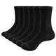 YUEDGE 6 Pairs Cotton Cushion Crew Socks Workout Training Hiking Walking Athletic Sports Socks for Men and Women, Black, Men 6-9.5/Women 5-8.5 UK Size