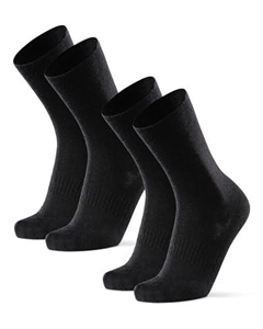 DANISH ENDURANCE Merino Wool Hiking Liner Walking Socks, Blister Socks, Thermal, Breathable, for Men and Women, Unisex 2- Pack, Black, 9-12