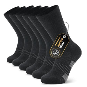 RUIXUE Mens Walking Socks, Merino Wool Hiking Socks for Men Women, Breathable Moisture Wicking Athletic Socks for Running Trainer Work Skiing and Outdoor Sports - 3 Pairs