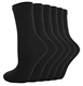 Bonjour Childrens Kids Back to School 6 Pairs Ankle Cotton Rich Plain School Socks Shoe (Sizes 3 yrs - 13 yrs) (Black 10-13 yrs)