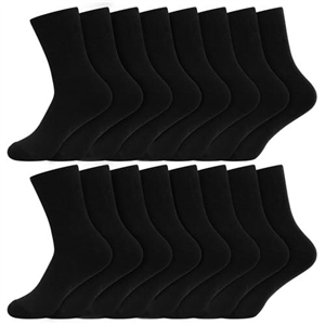 HYCLES Mens Black Socks Cotton Socks for Men and Women 8 Pairs Soft and Breathable Socks for Office, Business and Casual UK Size 6-9