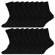 HYCLES Mens Black Socks Cotton Socks for Men and Women 8 Pairs Soft and Breathable Socks for Office, Business and Casual UK Size 6-9