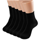 Men and Women Crew Socks 3-Pairs Combed Cotton Athletic Sports Casual Classic Black Socks UK Shoe Size(Girl:4-7,Boy:6-9）