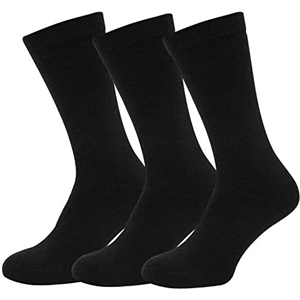 FRESHLOOKIN 3 Pairs Men Thermal Warm Soft Brushed Comfortable Breathable Casual Walking Hiking Trekking Athletic Thick Winter Boot Socks Black 6-11
