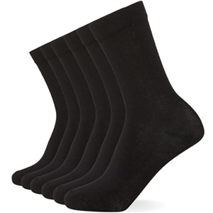 FM London Womens (6-pack) Bamboo Socks, Black, 4-8 UK