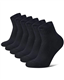 Niofind Mens Sports Quarter Socks 3 Pairs 9-12, 3-5, 6-9, 12-15, Ankle Socks White, Black, Grey, 9-12, Black