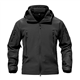 Waterproof Jackets Mens Winter Military Hooded Jacket for Men Windbreakers Softshell Jacket Men Tactical Combat Jackets and Coats for Men Skiing Snowboard Full Zip, Black, Medium (Tag L)