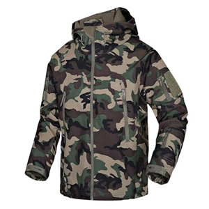 Wisdom Wolf Mens Softshell Waterproof Winter Fleece Lightweight Zip Up Outdoor Military Skiing Hooded Jacket with Multi Pockets (UK, Alpha, XL, Regular, Regular, Camouflage-Green)