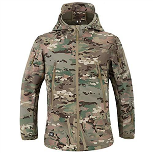 MakingDa Mens Waterproof Jackets Winter Smart Casual Hooded Coat Softshell Fleece Lined Multi Zipper Pockets Hunting Sweatshirt Fishing Skiing Camping Traveling Climbing Cardigan（CP Camo，XL）