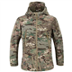MakingDa Mens Waterproof Jackets Winter Smart Casual Hooded Coat Softshell Fleece Lined Multi Zipper Pockets Hunting Sweatshirt Fishing Skiing Camping Traveling Climbing Cardigan（CP Camo，XL）