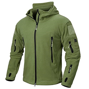 CARWORNIC Men's Tactical Fleece Jacket Warm Winter Military Hooded Jacket Outdoor Sport Hiking Coat