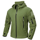 CARWORNIC Men's Tactical Fleece Jacket Warm Winter Military Hooded Jacket Outdoor Sport Hiking Coat