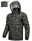 Outdoor Ventures Rain Jacket for Men Waterproof Pullover Lightweight Hooded Windbreaker Outdoor Raincoat Packaway Breathable Windproof Jacket for Travelling, Camping, Hiking Forest Camouflage L