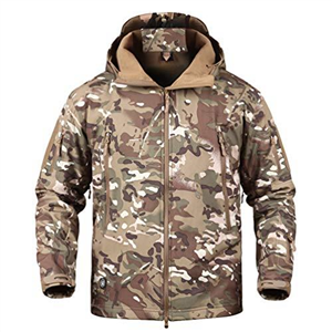Ketamyy Mens Camo Tactical Coat Hooded Autumn Winter Outdoor Army Military Softshell Fleece Lined Waterproof Windproof Warm Hunting Hiking Jacket CP L
