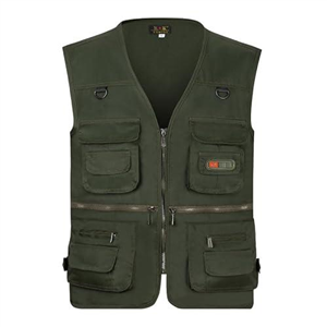 AOTORR Men’s Fishing Vest Casual Outdoor Work Safari Fishing Photo Cargo Vest Summer Jacket With Multi Pockets Army Green XL