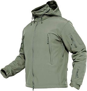 TACVASEN Outdoor Jacket Men Waterproof Hiking Camping Jackets Fleece Military Jackets Thick Spring Fishing Coats Army Green,3XL