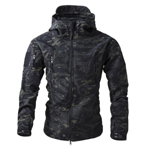 Mymyguoe Men's Tactical Camouflage Softshell Jacket Military Functional Jacket Outdoor Hiking Hunting Jackets Coat Hiking Hunting Coat Outdoor Jacket Breathable Hiking Jacket Windbreaker Coat, CE3, L