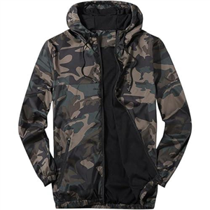 Maiyifu-GJ Mens Windbreaker Jackets Lightweight Waterproof Rain Jacket with Hooded Softshell for Hiking Cycling, Camouflage, M