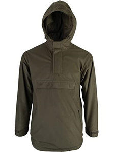 JACK PYKE Galbraith Mens Smock Waterproof Windproof Hooded Jacket, Silent Outdoor Hunting Pullover, Adjustable Cuffs & Waist, Multi Zip Pockets for Walking, Shooting, Hiking - Green Large