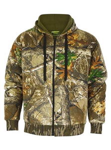 LABEL APPAREL Men's Jungle Print Full Zip Hooded Jacket Quilted Fleece Lined Hoodie - Camouflage Thick Hoodie with Pockets M-5XL
