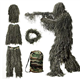Ghillie Suit, 3D Camouflage Hunting Apparel Including Jacket, Pants, Hood, Carry Bag, Camo Hunting Clothes for Men, Hunters, Military, Sniper Airsoft, Paintball, XLarge or XXLarge, Woodland