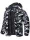 KEFITEVD Mens Ski Jacket Breathable Warm Lined Winter Jacket with Removable Hood Snowboard Jacket Waterproof Outdoor Jacket, Camouflage, m