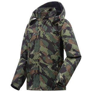 ANAYSN Men's Rain Jacket with Hood Waterproof Lightweight Jacket and Zip Pockets Raincoat for Outdoor Camping Hiking, Camouflage, XL