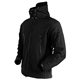 MakingDa Mens Waterproof Jackets Winter Smart Casual Hooded Coat Softshell Fleece Lined Multi Zipper Pockets Hunting Light Sweatshirt Cozy Tactical Military Camping Cardigan（Black，M）