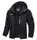 TACVASEN Military Jacket Mens Winter Fleece Jacket Outdoor Tactical Hooded Jacket Warm Ski Hoodies, L, Black