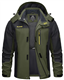 TACVASEN Hiking Jackets Men Waterproof Military Tactical Jacket Mens Army Lightweight Travel Camping Jacket Hunting Fishing Green Zip Pockets, Army Green, XL