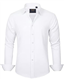 J.VER Men's White Formal Dress Shirt Long Sleeve Regular Fit Solid Business Casual Shirt Button Down Wedding Work Stretch Non Iron L