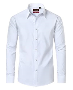 DEMEANOR Dress Shirts for Men Long Sleeve Mens Dress Shirts Cotton Regular Non Iron Formal Shirts for Men Dress Shirt