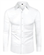 DEMEANOR 4-Way Stretch Mens Shirts Long Sleeve Muscle Fit Formal Dress Shirts for Men Non Iron Casual Shirts Business Wedding Work