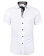 J.VER Men's Short Sleeve White Dress Shirt Stretch Non Iron Regular Fit Business Casual Button Down Shirt Wedding Work Office XXL