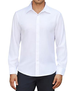 siliteelon Men's Shirt White Non Iron Formal Suit Shirts Cotton Regualr fit Mens Long Sleeve for Wedding Business Office Work