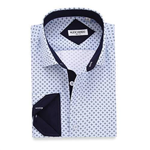 Alex Vando Mens Printed Dress Shirts Long Sleeve Regular Fit Button Down Shirt,Green,L