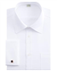 J.VER Mens Regular Fit Dress White Shirt Long Sleeve Double Cuff Cufflinks Formal Shirt Work Business Cotton 18 Neck 32-33 Sleeve