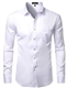 PARKLEES Men's Slim Fit Formal Long Sleeve Casual Business Party Dress Shirts with Chest Pocket White S