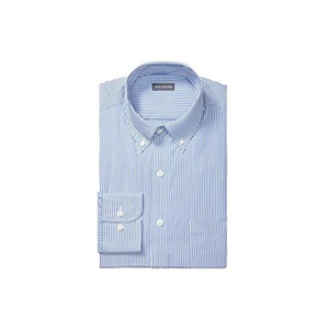 Van Heusen Men's Dress Shirt Regular Fit Pinpoint Stripe, Blue, 16.5" Neck 32"-33" Sleeve