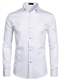 PARKLEES Mens Slim Fit Long Sleeve Prom Performing Tuxedo Dress Shirts White XS