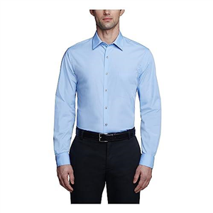 Van Heusen Men's Dress Shirt Fitted Poplin Solid, Cameo Blue, 15" Neck 32"-33" Sleeve